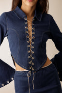 VIOLET LONG SLEEVE DENIM TOP