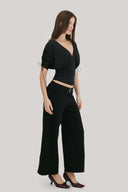 Paloma Deep-V Ruched 3/4 Sleeve Top