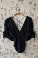 Paloma Deep-V Ruched 3/4 Sleeve Top