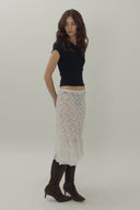 Odette Sheer Lace Midi Skirt