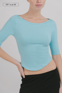 Colette 3/4 Sleeve Boat Neck Top