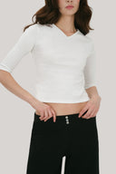 Vera 3/4 Sleeve V-Neck Top