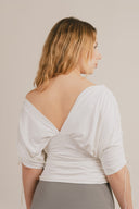 Paloma Deep-V Ruched 3/4 Sleeve Top