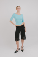 Colette 3/4 Sleeve Boat Neck Top