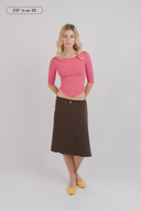 Colette 3/4 Sleeve Boat Neck Top