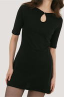 Camille Keyhole 3/4 Sleeve Mini Dress
