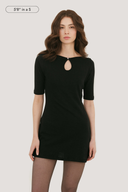 Camille Keyhole 3/4 Sleeve Mini Dress