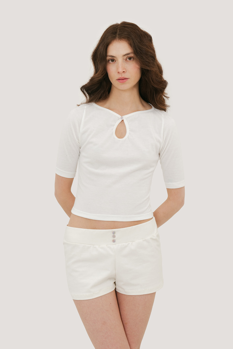 Vivienne Keyhole 3/4 Sleeve Top – Mpaz Studio