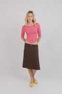 Colette 3/4 Sleeve Boat Neck Top