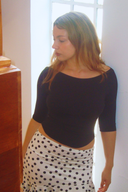 Colette 3/4 Sleeve Boat Neck Top