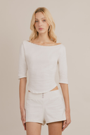 Colette 3/4 Sleeve Boat Neck Top