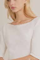 Colette 3/4 Sleeve Boat Neck Top