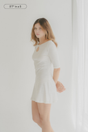 Camille Keyhole 3/4 Sleeve Mini Dress