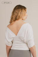 Paloma Deep-V Ruched 3/4 Sleeve Top