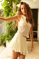 Fleur Lace Keyhole Top