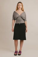 Paloma Deep-V Ruched 3/4 Sleeve Top