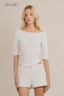 Colette 3/4 Sleeve Boat Neck Top