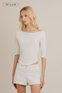Colette 3/4 Sleeve Boat Neck Top