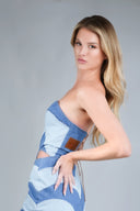 DENIM SWIRL CORSET TOP