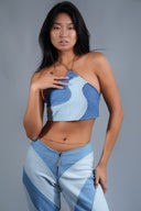 DENIM WIND HALTER TOP