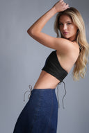 DENIM WIND HALTER TOP