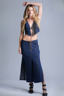 DENIM ROAD LONG SKIRT