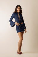 DAISY STRETCH DENIM MINI SKIRT