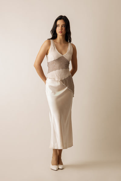 JASMIN SATIN MIDI SKIRT