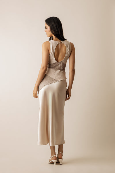 Jasmin Satin Midi Skirt