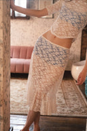 Odette Sheer Lace Midi Skirt