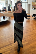 Denim Fields Midi Skirt