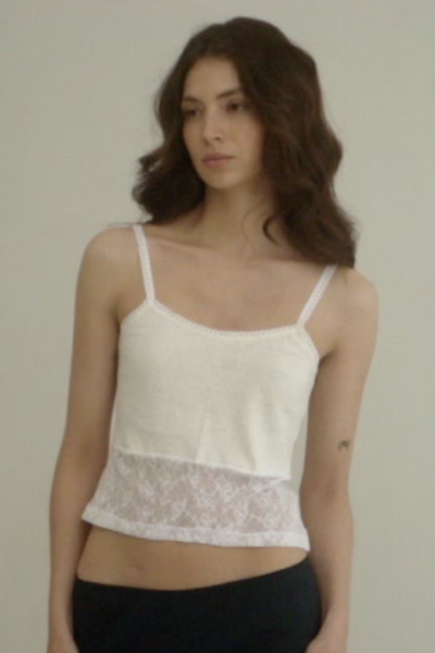 Nina Cotton & Lace Tank Top