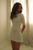 Camille Keyhole 3/4 Sleeve Mini Dress XXS / Ivory Camille Keyhole 3/4 Sleeve Mini Dress XXS / Ivory