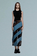 DENIM FIELDS MIDI SKIRT
